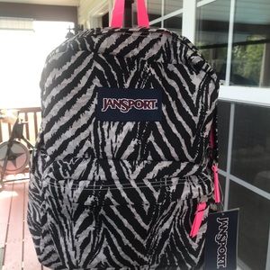 COPY - Jansport Pink Gray Black Animal Print Backpack New